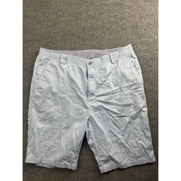 Straight Down Chino Shorts Men's 36 Light Blue Cotton Golf Flat Front - Picture 1 of 9